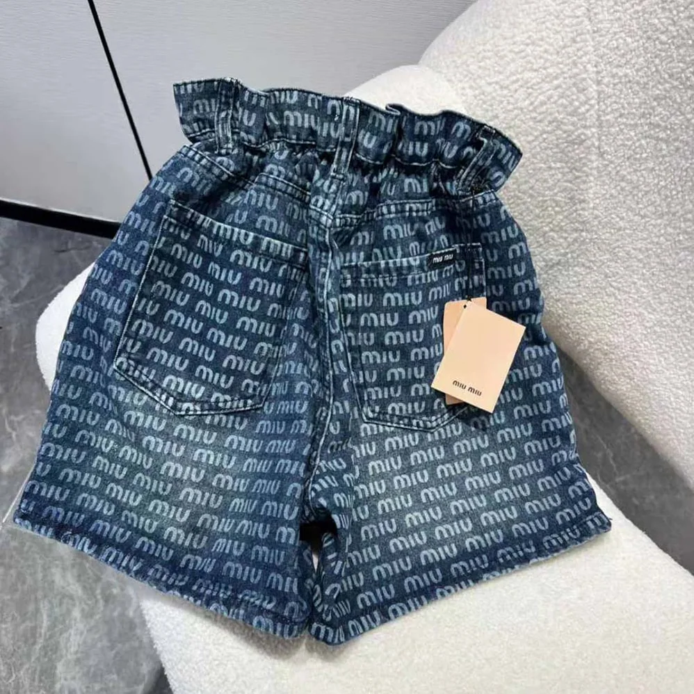 Miu Miu Denim Shorts with Coin Pocket for Women Miu Miu Denim Shorts with Coin Pocket for Women