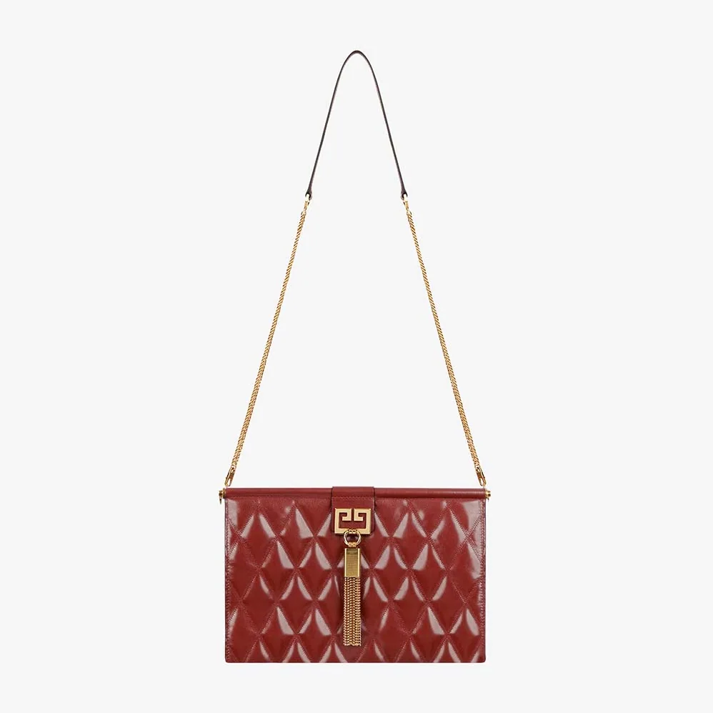 Givenchy Medium Gem Bag In Diamond Quilted Leather for Women in Orange