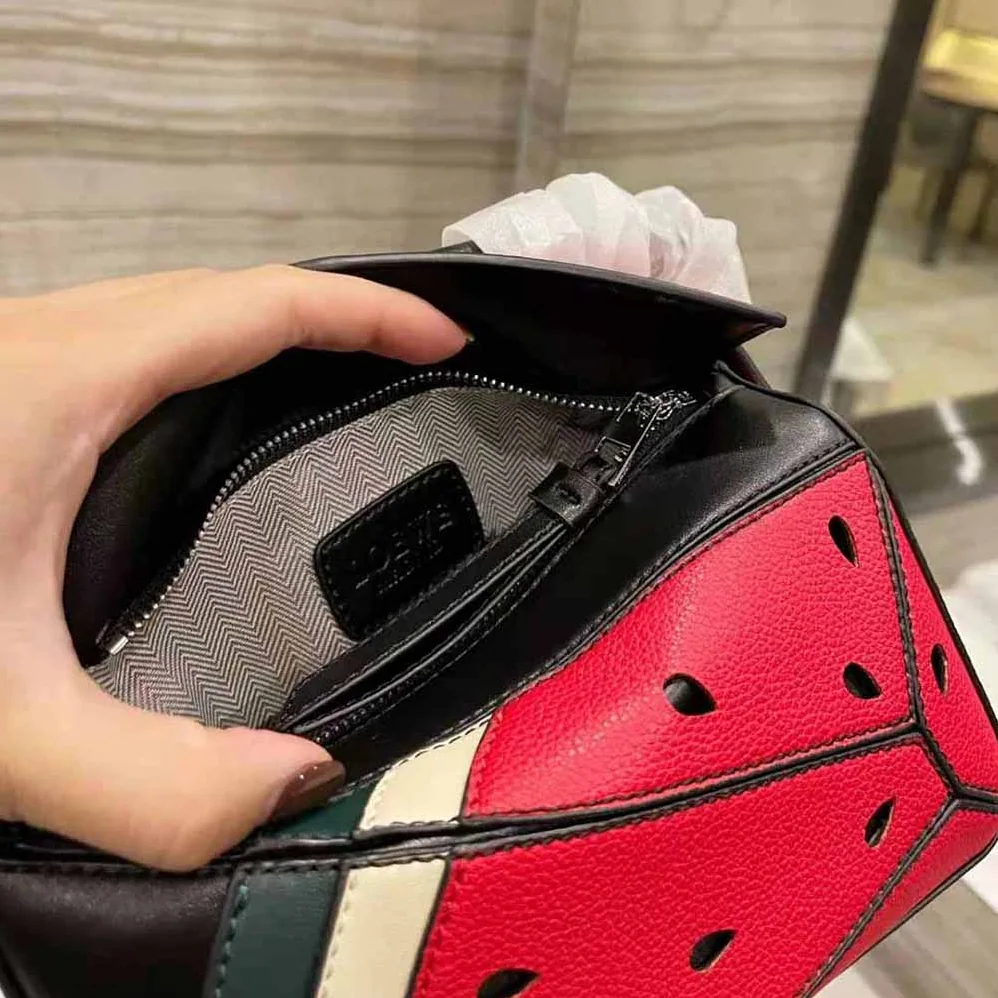 Loewe Watermelon Mini Puzzle Bag in Classic Calfskin for Women Loewe Watermelon Mini Puzzle Bag in Classic Calfskin for Women