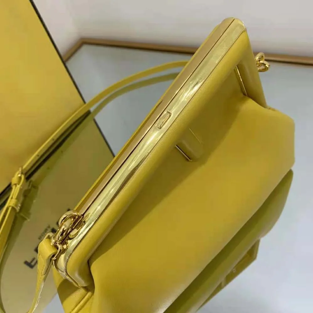 Fendi First Small Yellow Leather Bag for Women Fendi First Small Yellow Leather Bag for Women