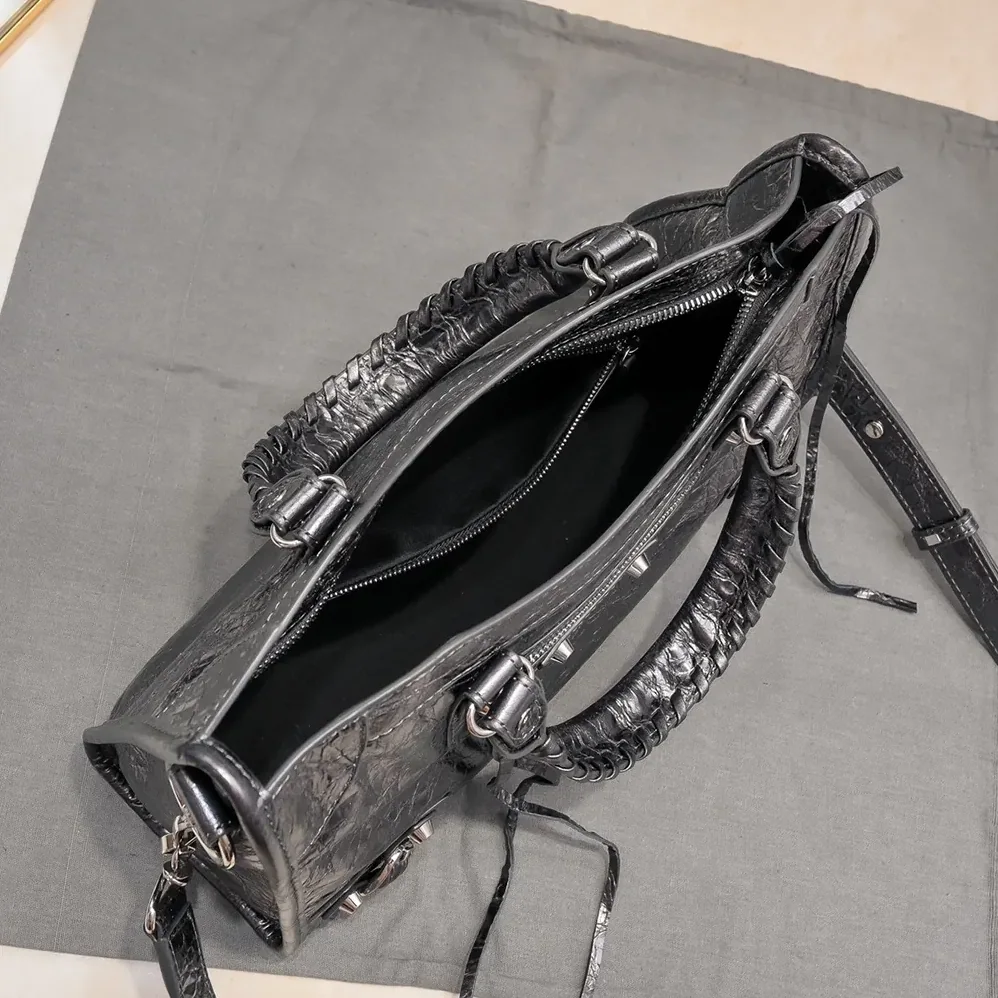 Balenciaga Le City Medium Bag in Black Arena Lambskin for Women Balenciaga Le City Medium Bag in Black Arena Lambskin for Women