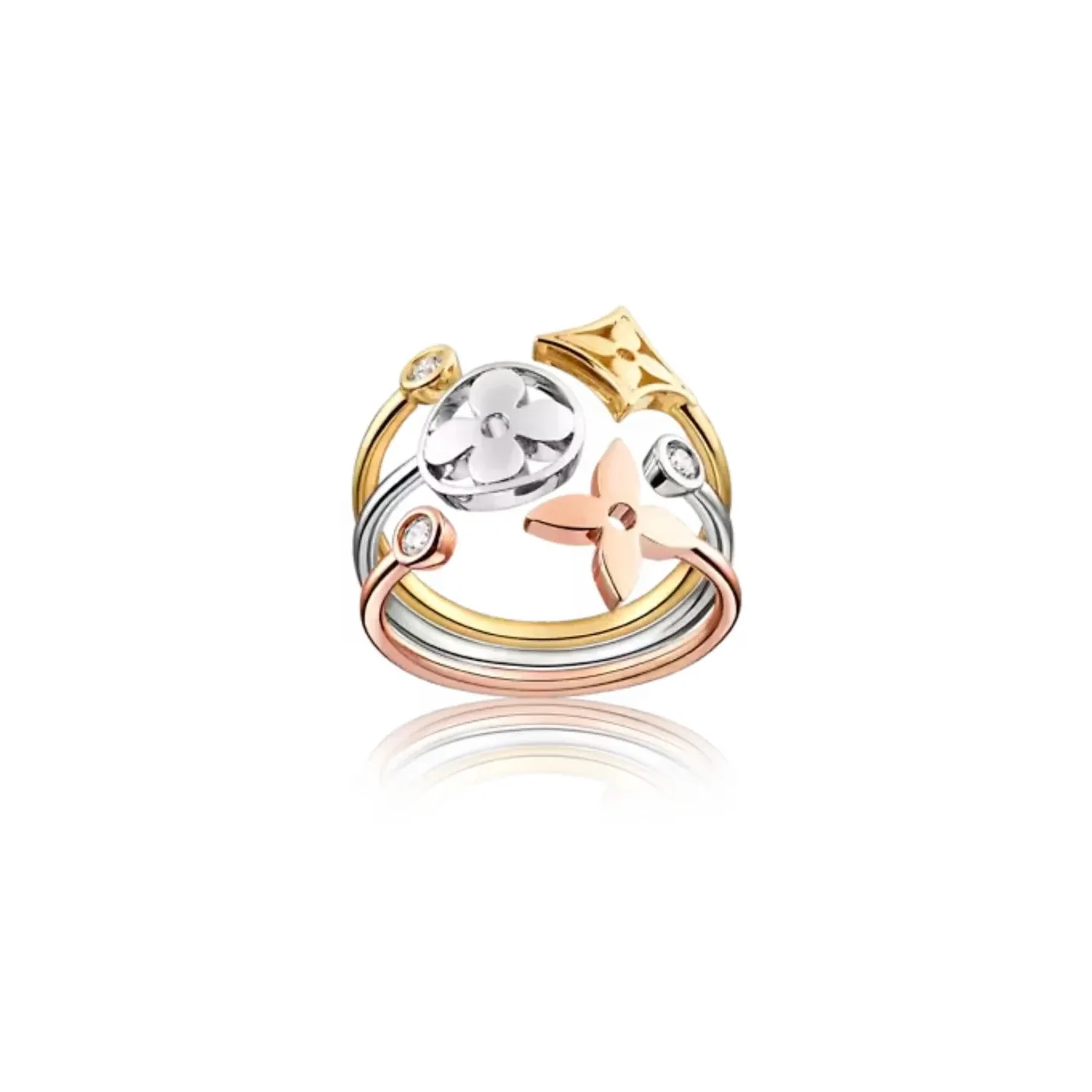Louis Vuitton Idylle Blossom Ring, 3 Golds And Diamonds - Q9F15Z Louis Vuitton Idylle Blossom Ring, 3 Golds And Diamonds - Q9F15Z