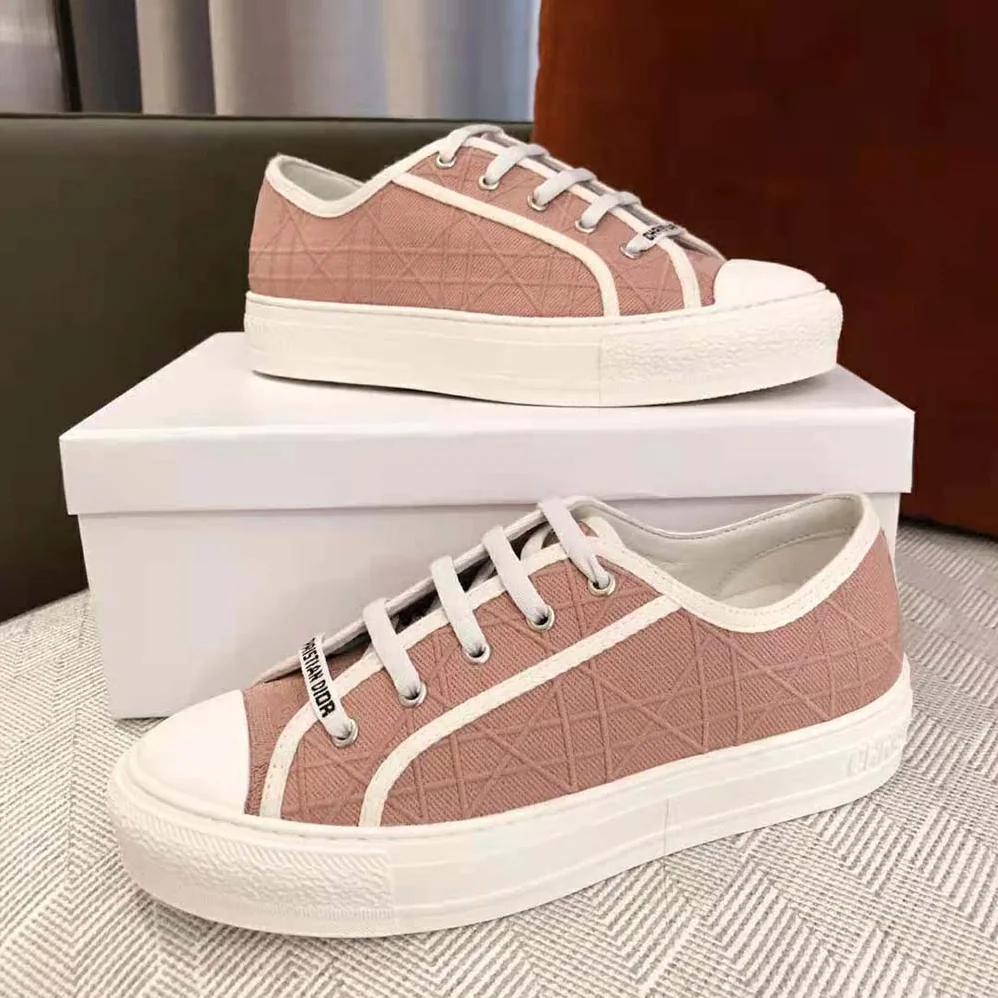 Dior Walk n dior Sneaker Nude Denim with Cannage Embroidery for Women