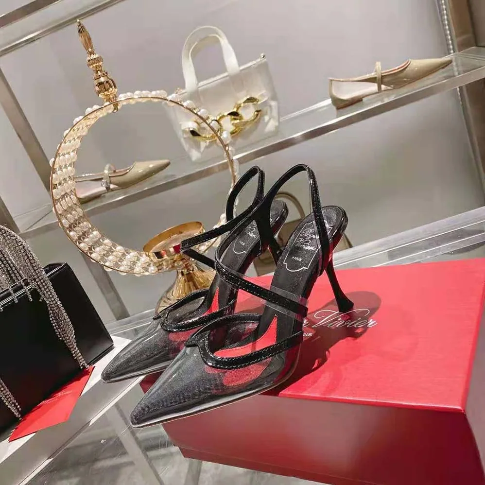 Roger Vivier I Love Vivier Slingback Pumps in PVC for Women in Black Roger Vivier I Love Vivier Slingback Pumps in PVC for Women in Black