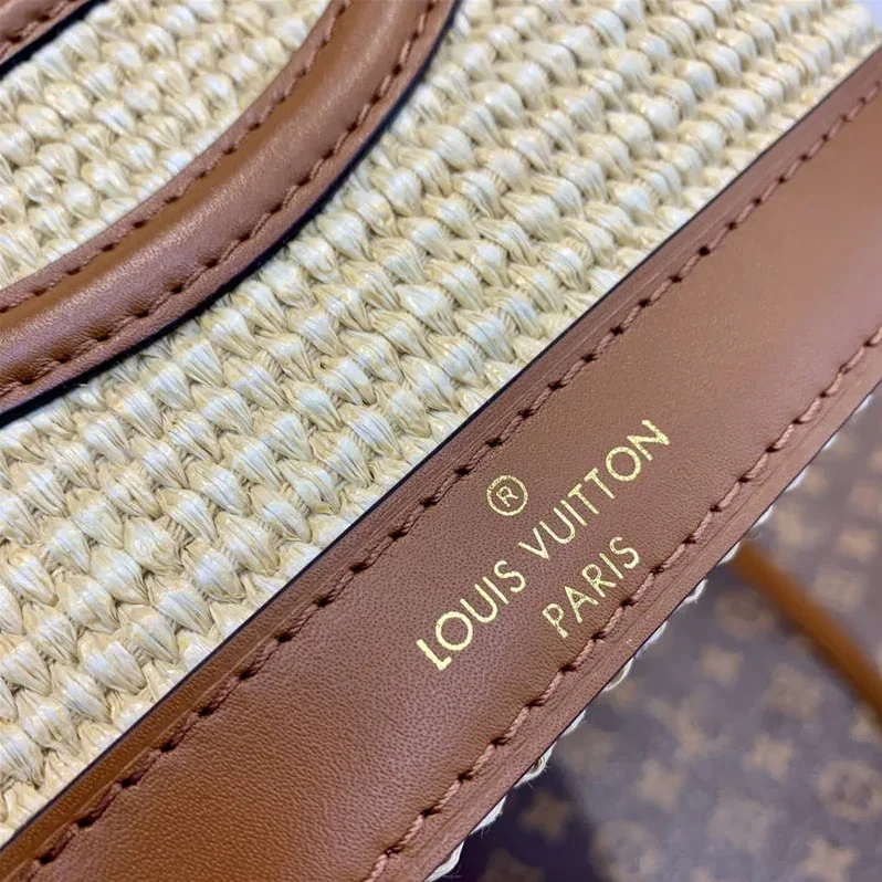 Louis Vuitton Petit Bucket Raffia Beige / LV Louis Vuitton Petit Bucket Raffia Beige / LV