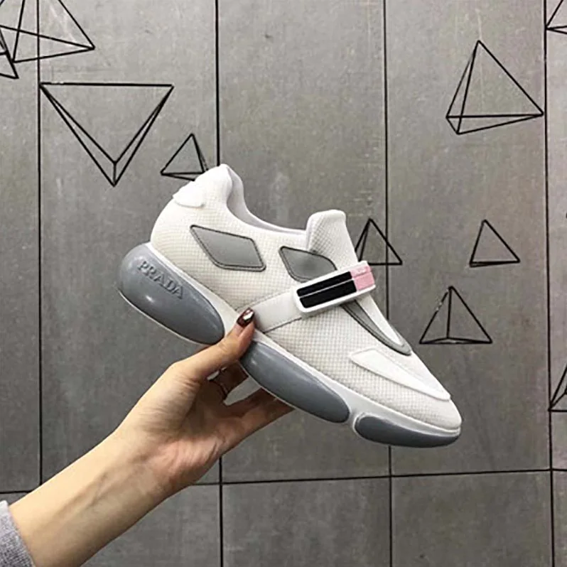 Prada Shoes Cloudbust Sneakers 40 mm Rubber Sole for Women in White