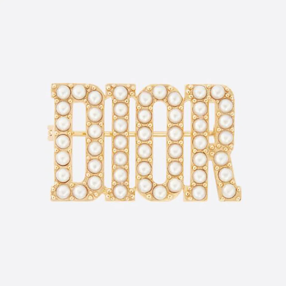 Dior Dio(r)evolution Brooch Gold-Finish Metal and White Resin Pearls for Women Dior Dio(r)evolution Brooch Gold-Finish Metal and White Resin Pearls for Women
