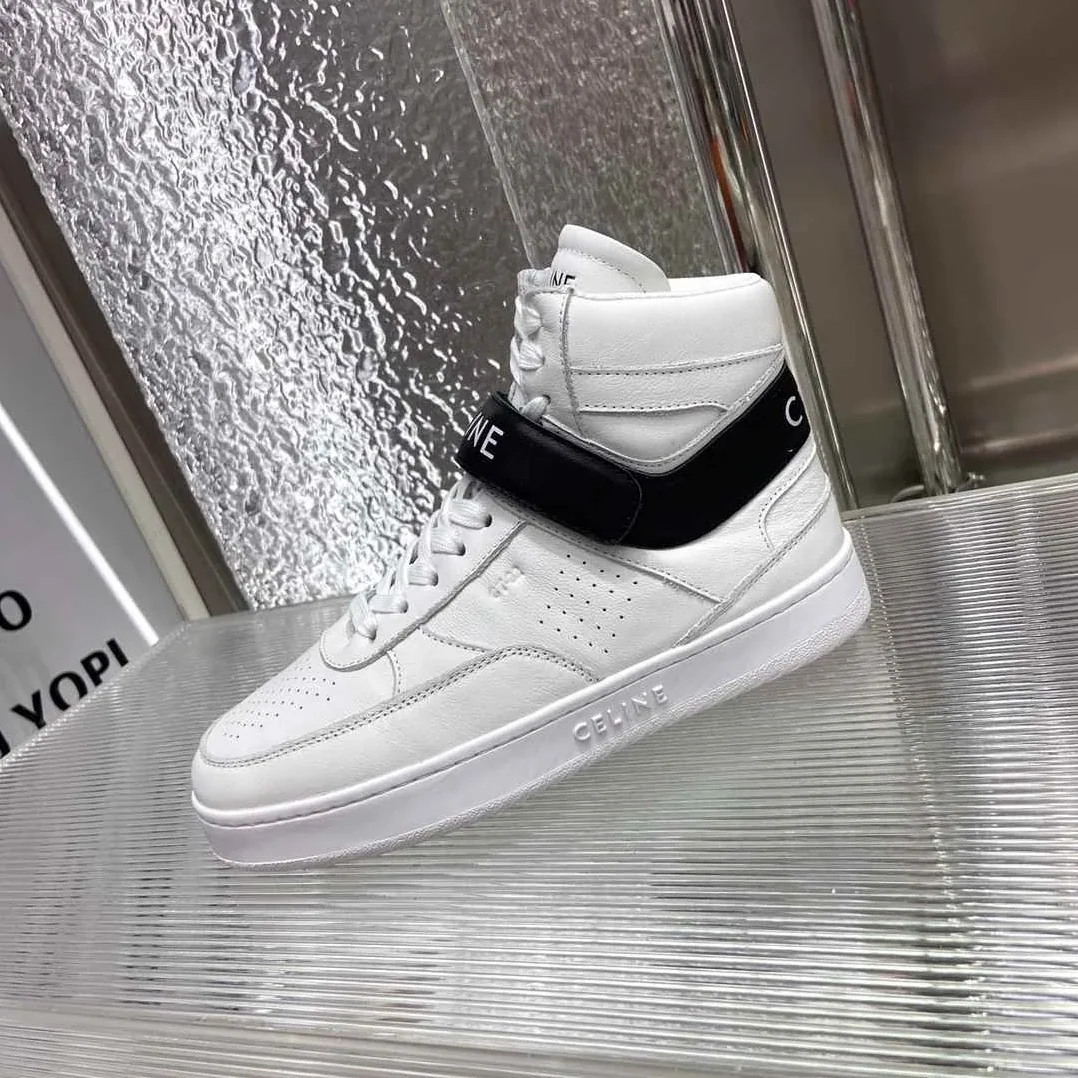 Celine Trainer High Sneaker With Scratch White And Black Celine Trainer High Sneaker With Scratch White And Black