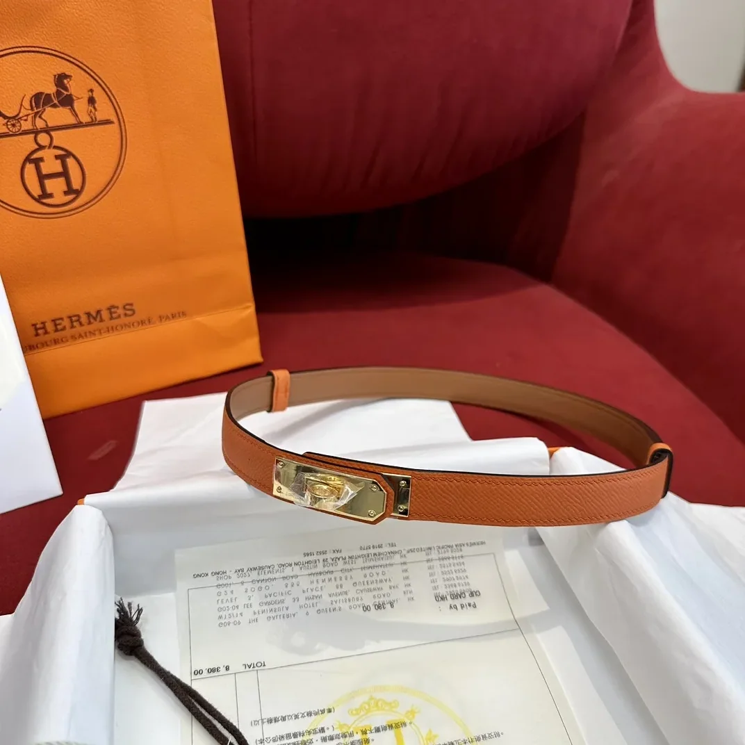 Hermes Kelly 18 Belt Orange Hermes Kelly 18 Belt Orange