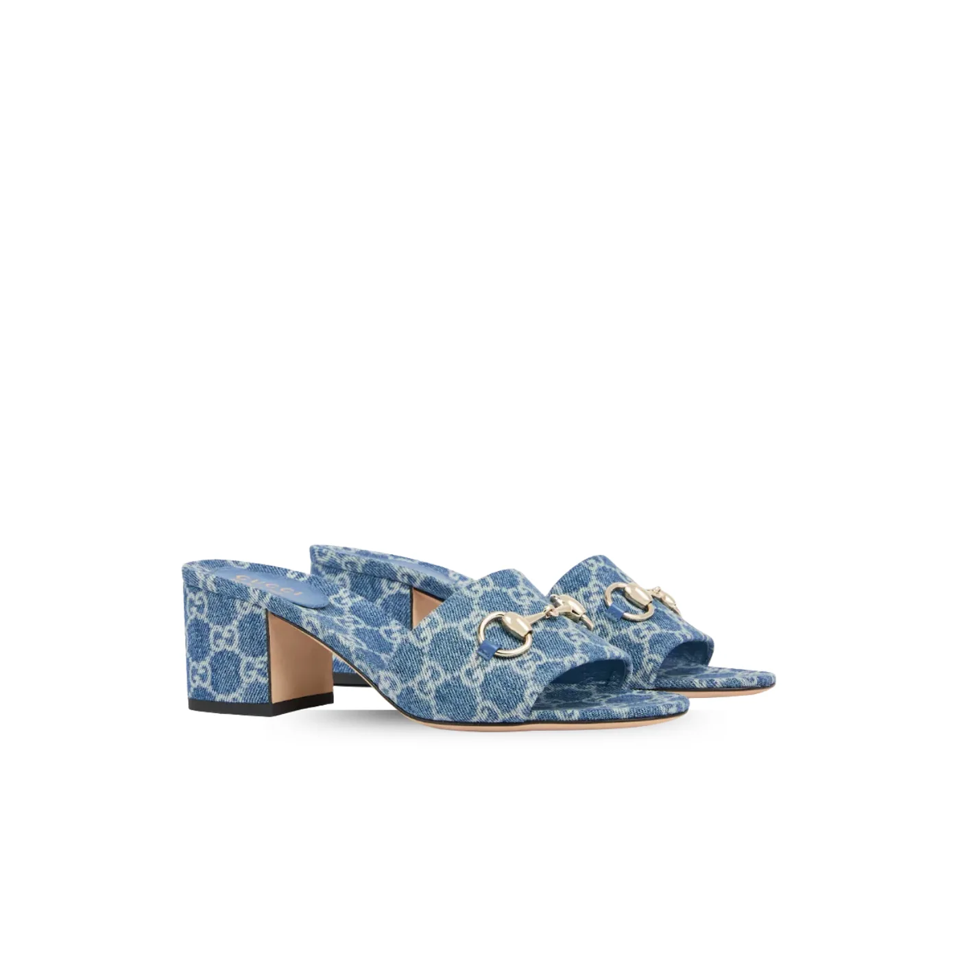 Gucci Horsebit Slide Sandals Blue Denim ? FAFGT 4746