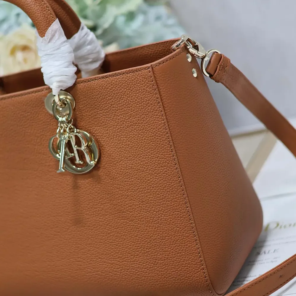 Dior Large Lady D-Sire My ABCDior Bag Dark Brandy Taurillon Leather for Women
