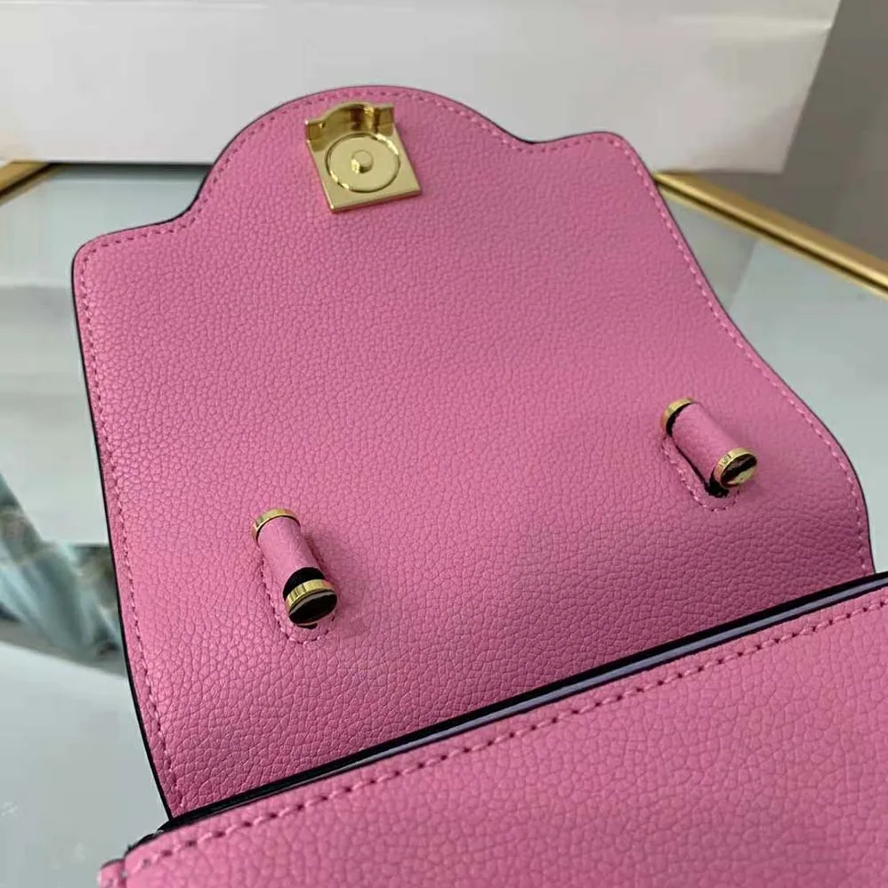 Versace La Medusa Small Handbag Crafted From Premium Leather for Women in Pink Versace La Medusa Small Handbag Crafted From Premium Leather for Women in Pink