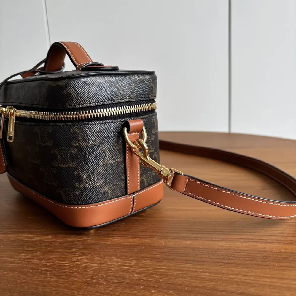 Celine Vanity in Triomphe Canvas and Calfskin for Women Celine Vanity in Triomphe Canvas and Calfskin for Women