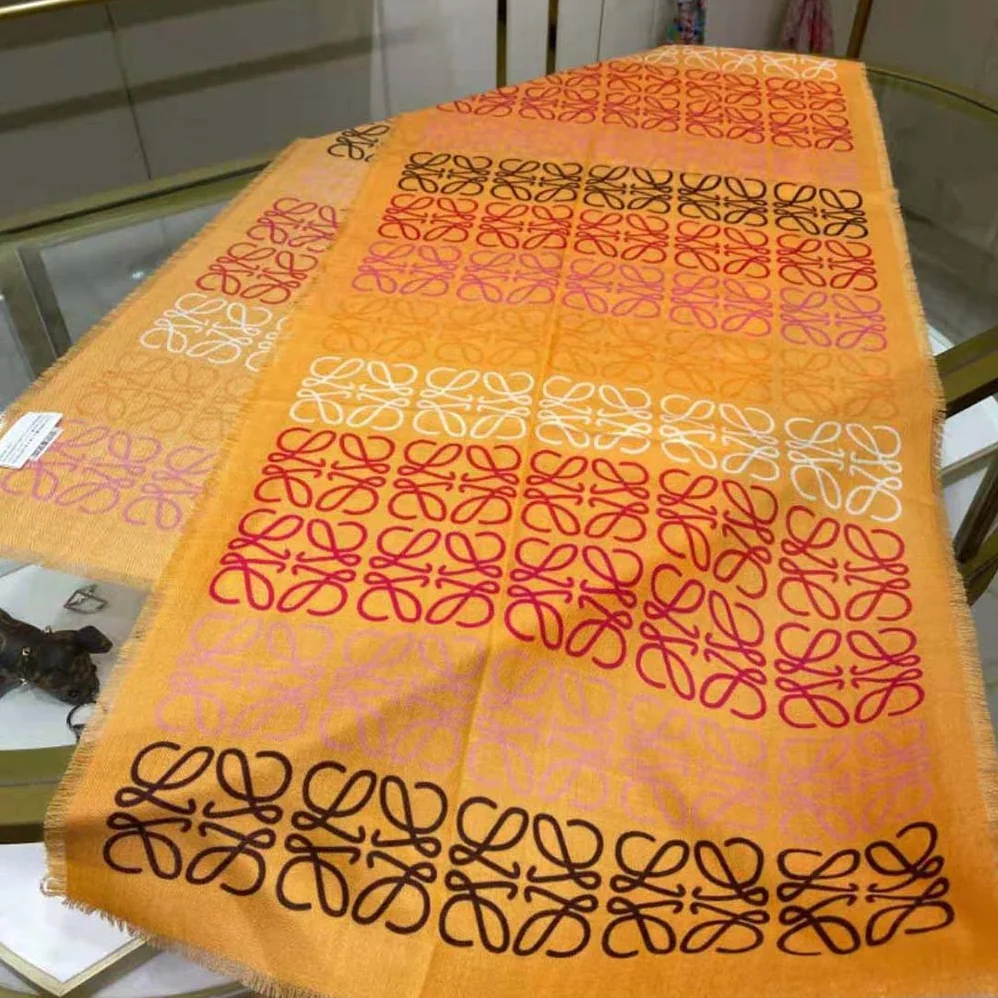 Loewe Anagram Lines Scarf in Wool and Cashmere for Women Loewe Anagram Lines Scarf in Wool and Cashmere for Women
