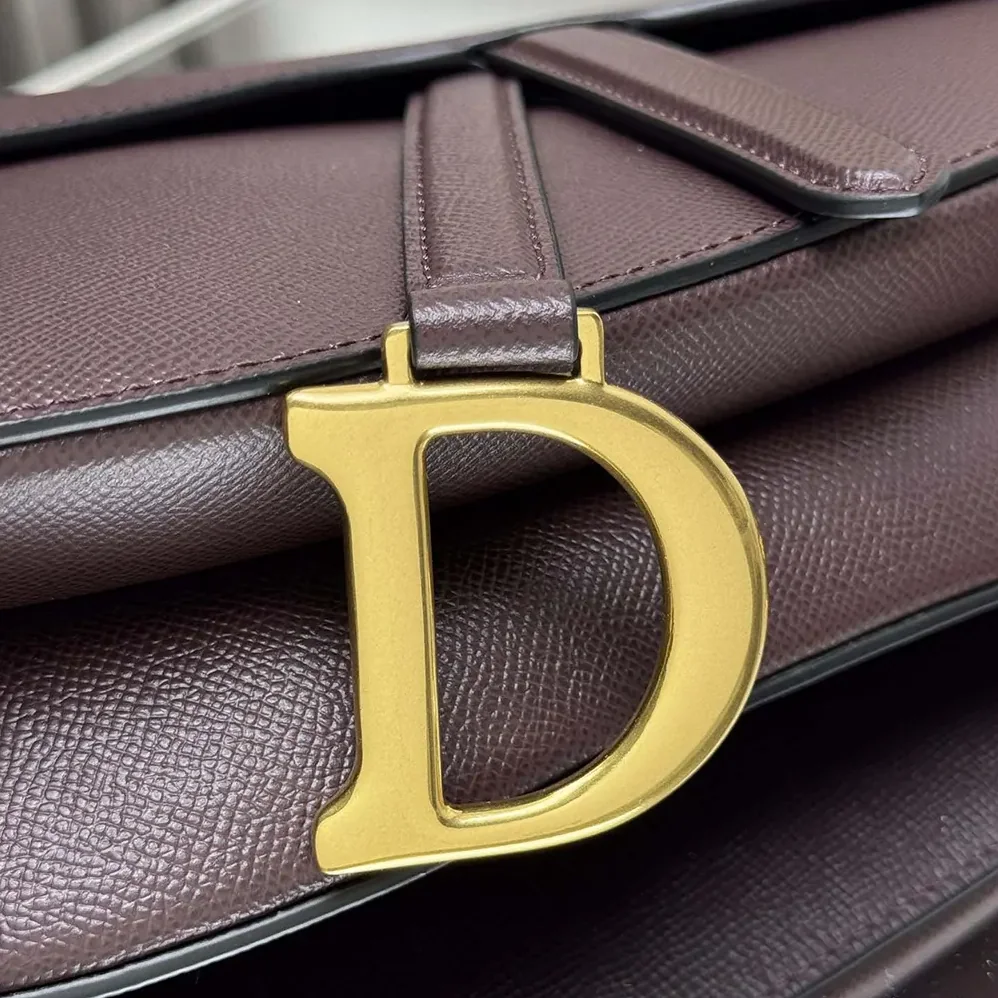 Dior Saddle Bag with Strap Plum Grained Calfskin for Women Dior Saddle Bag with Strap Plum Grained Calfskin for Women
