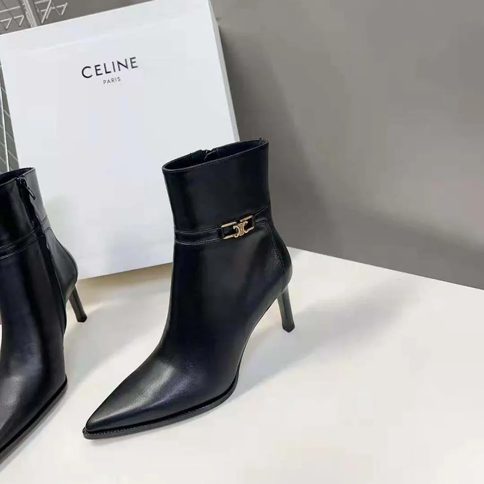 Celine Verneuil Ankle Boot with Triomphe in Calfskin for Women Celine Verneuil Ankle Boot with Triomphe in Calfskin for Women