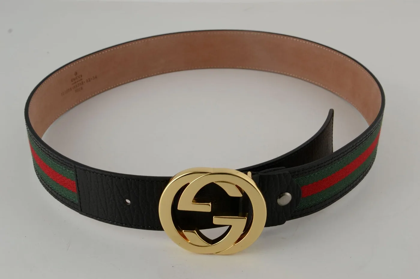 GG Red & Green Stripe Gold Buckle