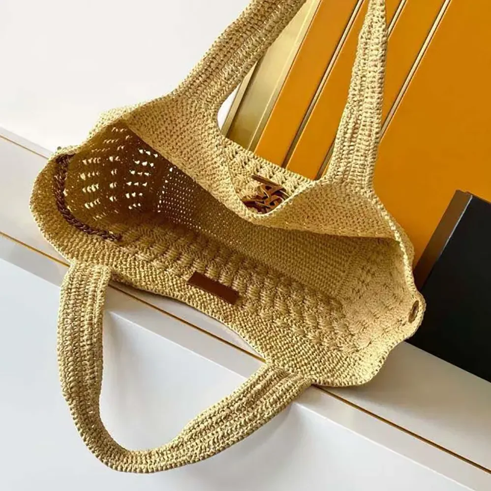 Saint Laurent YSL Icare Medium in Raffia for Women