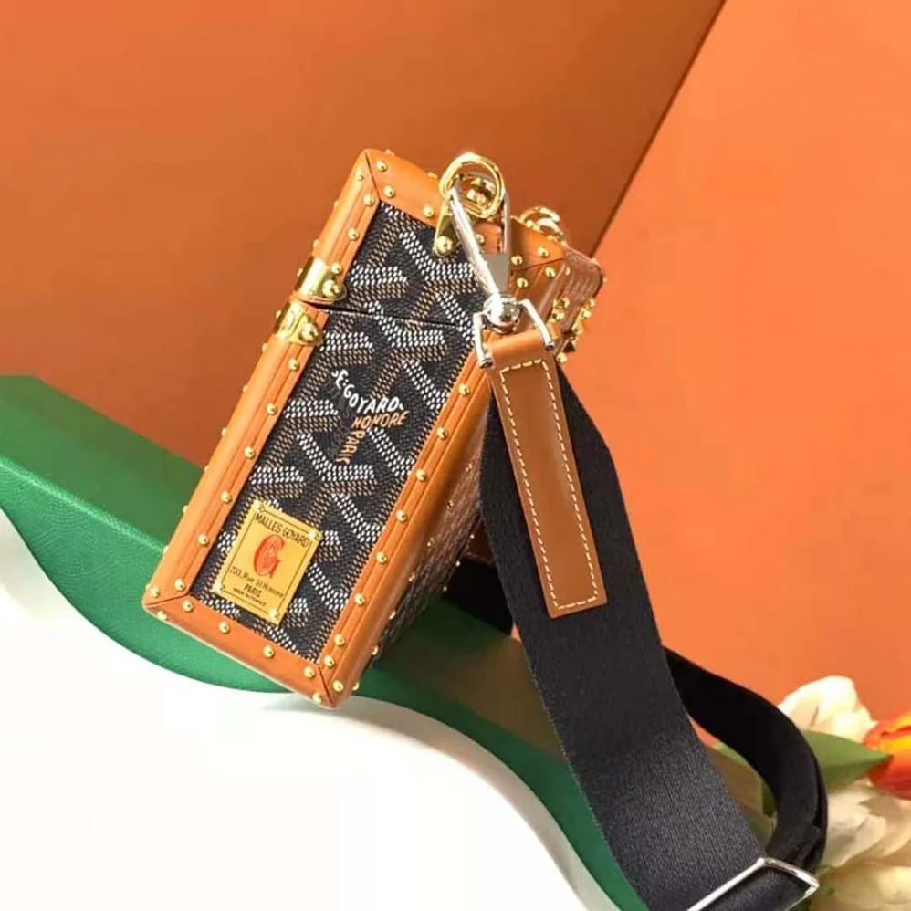 Goyard Cassette Trunk Bag in Goyardine Canvas & Clamecy Cowhide for Women in Brown