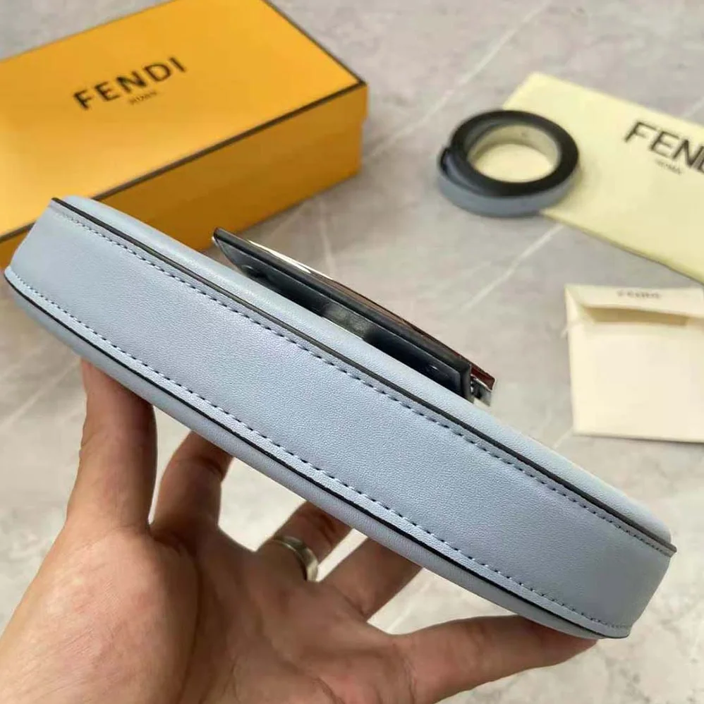 Fendi Cookie Light Blue Leather Mini Bag for Women Fendi Cookie Light Blue Leather Mini Bag for Women