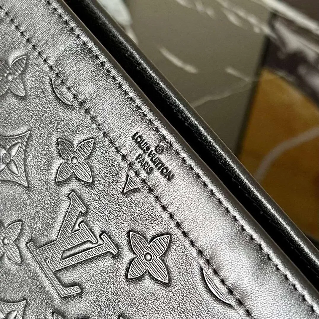 Louis Vuitton Pochette Gaston Wearable Wallet Shoulder Bag / Black Monogram Shadow Black Hardware
