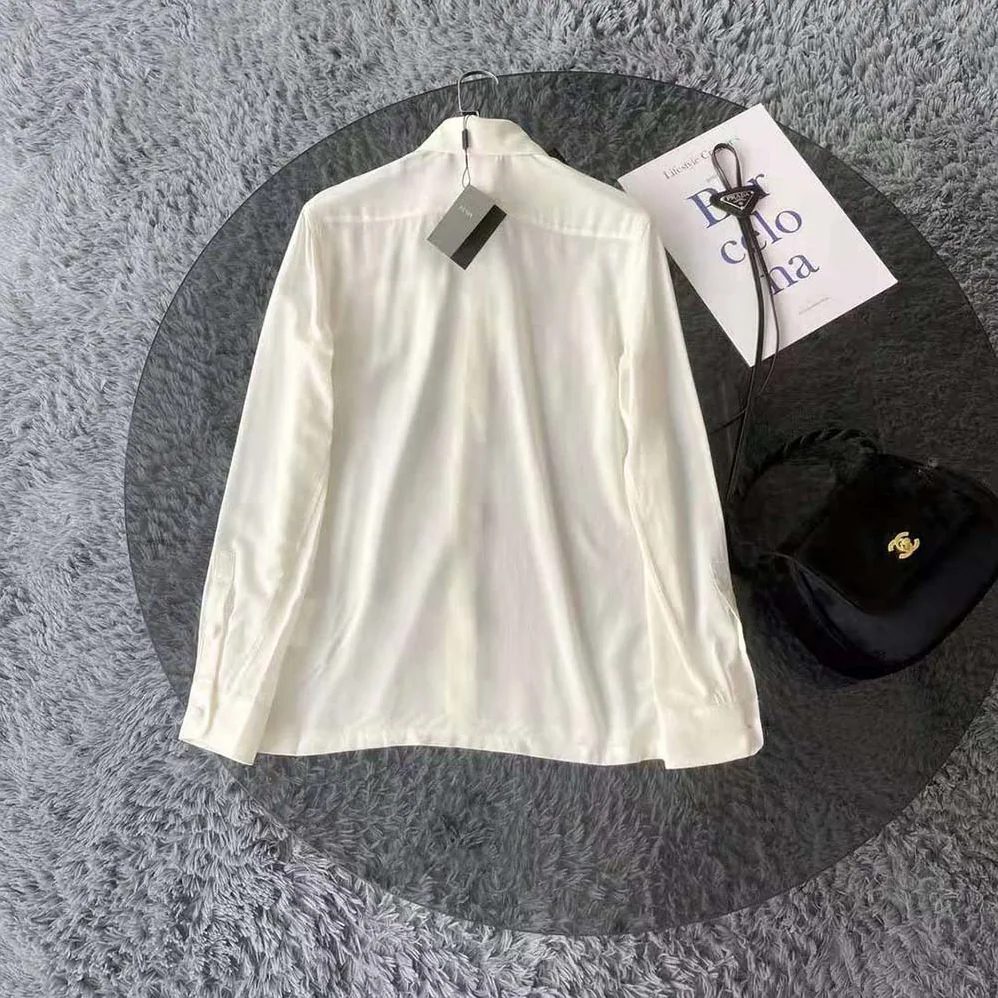 Prada Crepe DE Chine Shirt for Women in White
