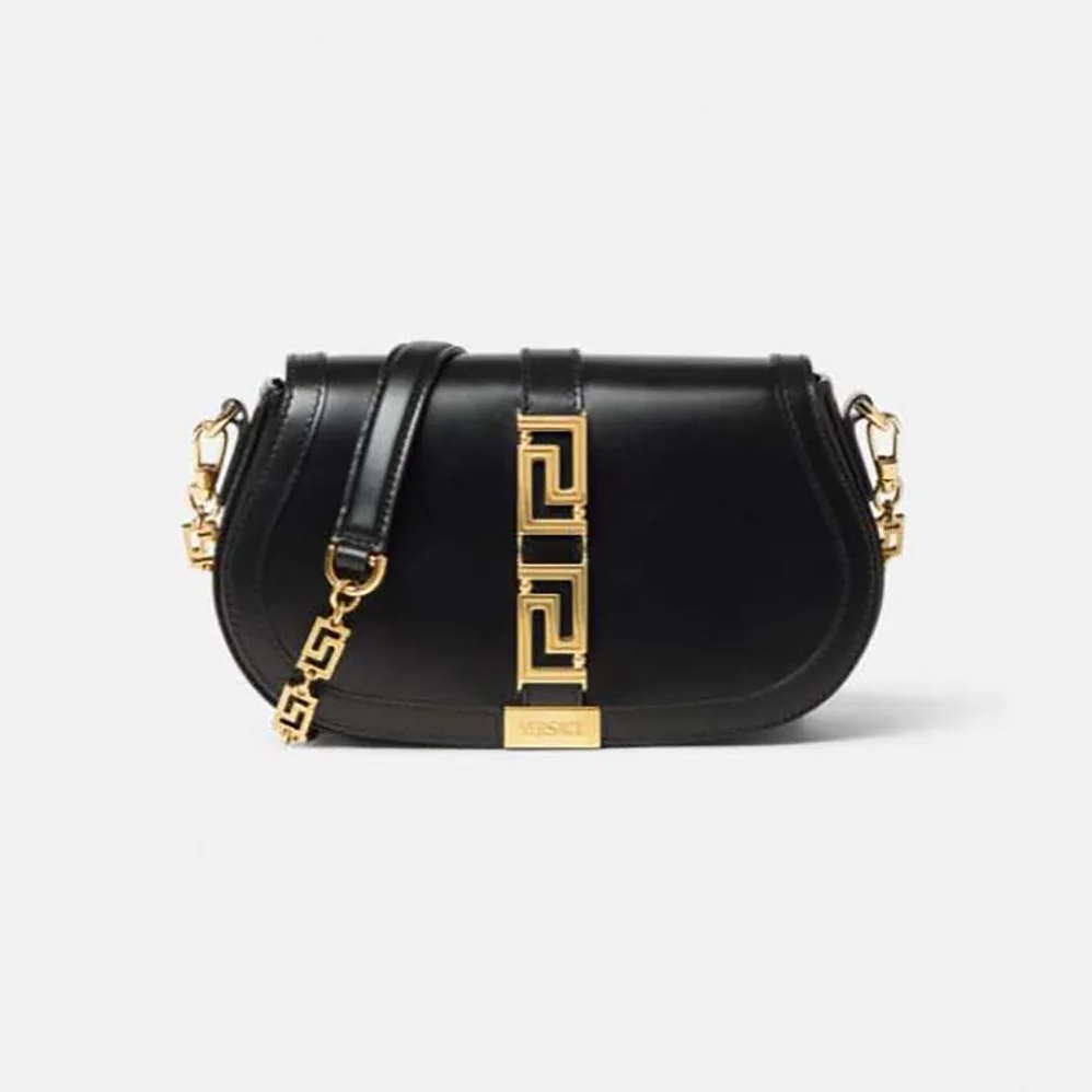 Versace Greca Goddess Shoulder Bag for Women in Black Versace Greca Goddess Shoulder Bag for Women in Black