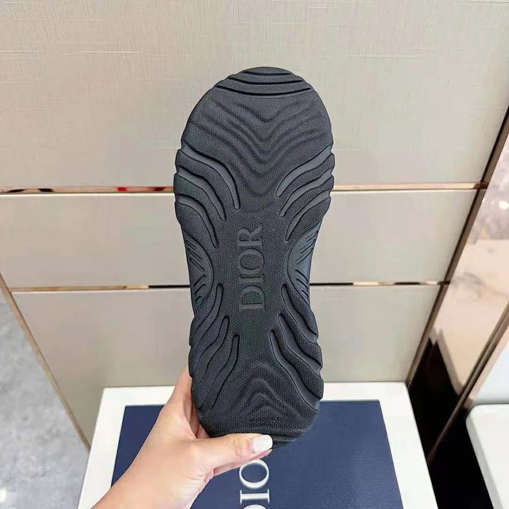 Dior H-town Sandal Black Rubber with Beige and Black Dior Oblique Jacquard for Men