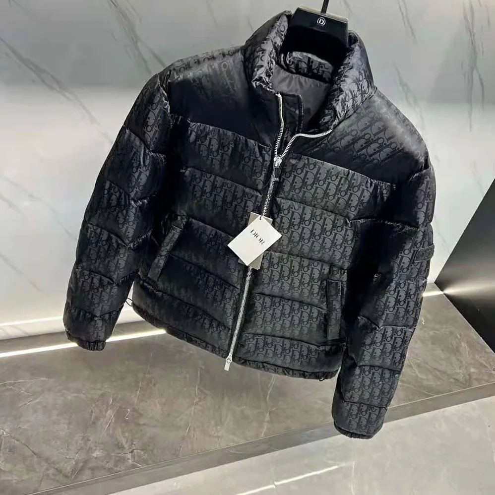 Dior Oblique Down Jacket Black Technical Jacquard for Men Dior Oblique Down Jacket Black Technical Jacquard for Men