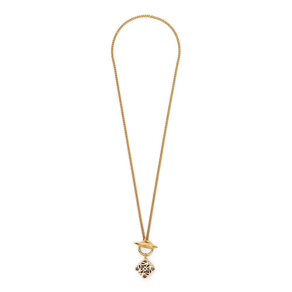 Loewe Anagram Pendant Necklace in Metal for Women Loewe Anagram Pendant Necklace in Metal for Women