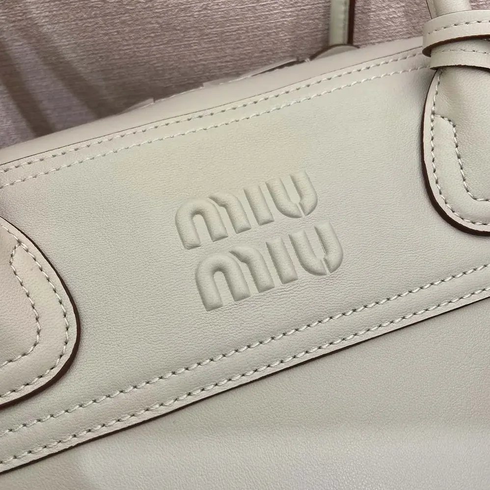 Miu Miu Vivant Leather Bag Chalk White for Women