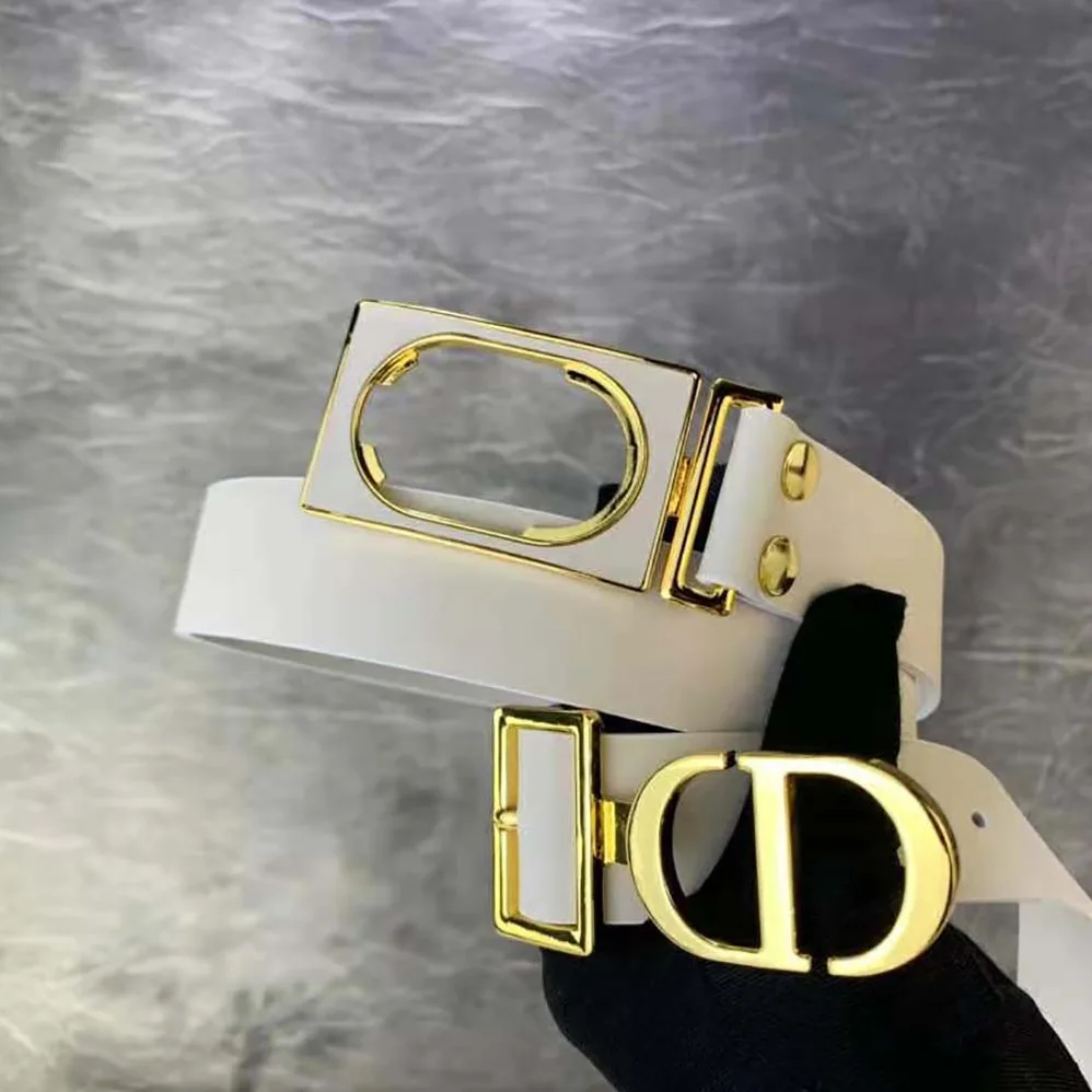 Dior 30 Montaigne Belt White Calfskin, 30 MM for Women
