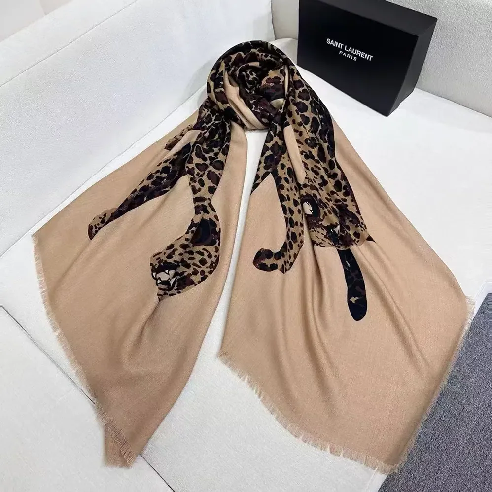 Saint Laurent YSL Cassandre Square Scarf In Wool Twill for Women Saint Laurent YSL Cassandre Square Scarf In Wool Twill for Women