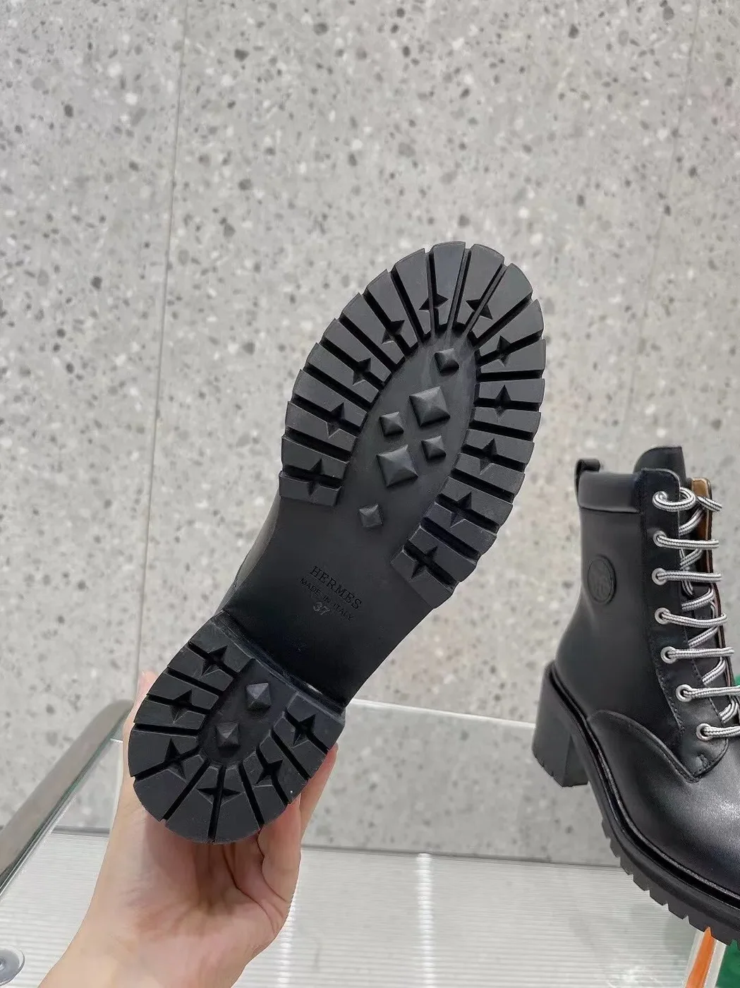 Hermes Bridge Ankle Boots Black
