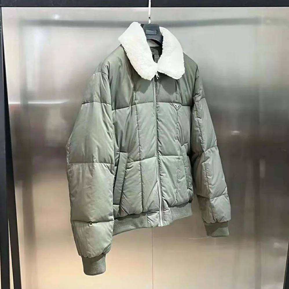 Prada Cropped Technical Cotton Down Jacket for Men