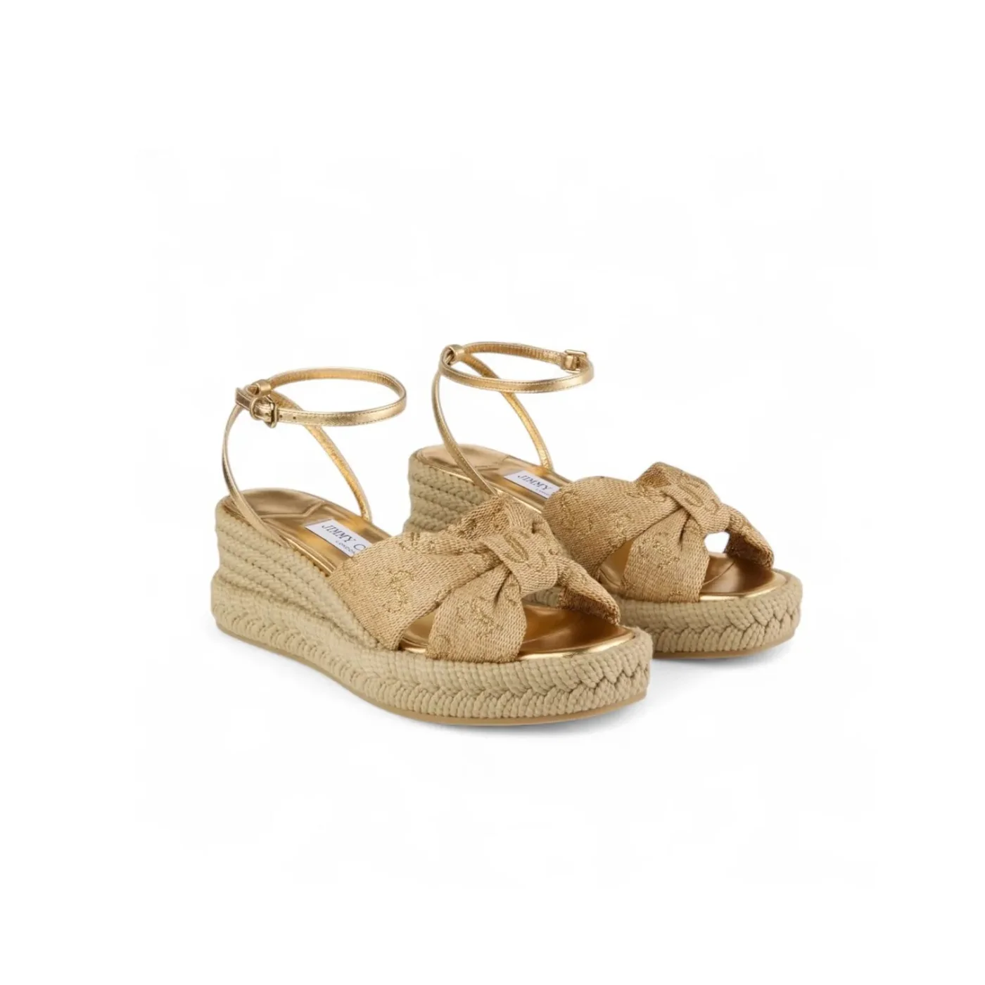 Jimmy Choo Aella Wedge 60 Gold AELLAWEDGE60GTJ Jimmy Choo Aella Wedge 60 Gold AELLAWEDGE60GTJ