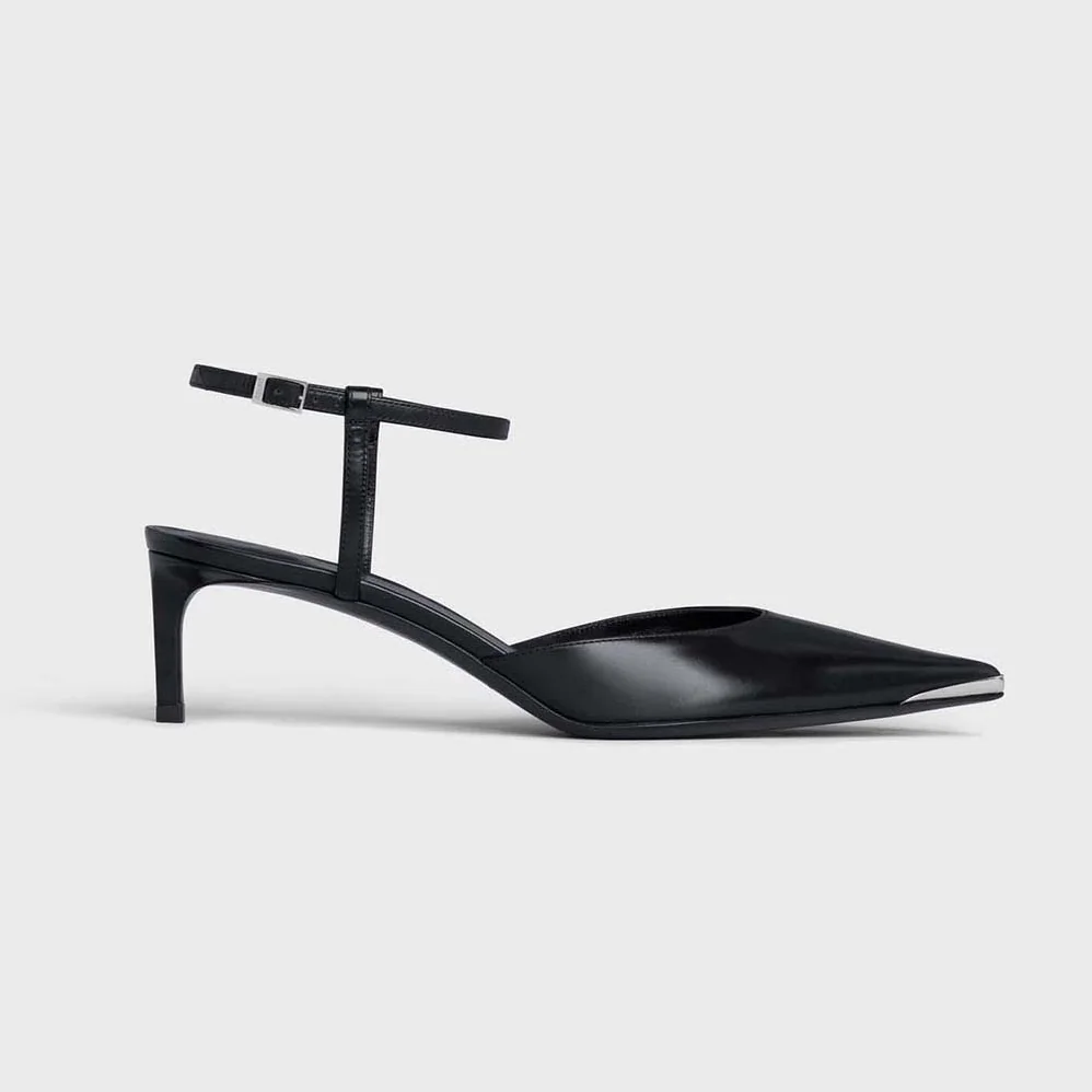 Celine Kitten Metal Toe Pump in Calfskin for Women in Black Celine Kitten Metal Toe Pump in Calfskin for Women in Black