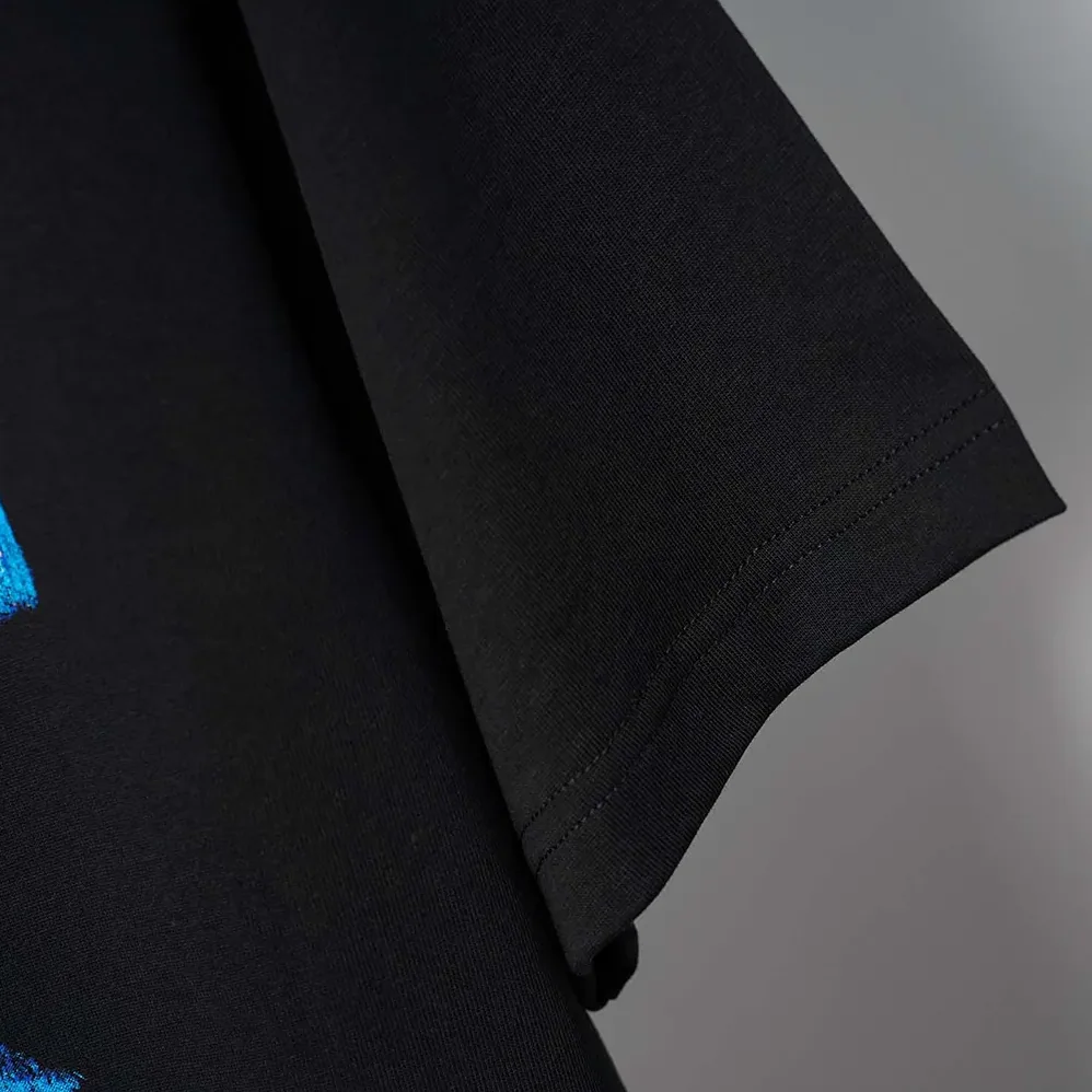 Balenciaga Paris Thunderstorm Oversized T-Shirt in Black Dry Jersey for Men Balenciaga Paris Thunderstorm Oversized T-Shirt in Black Dry Jersey for Men