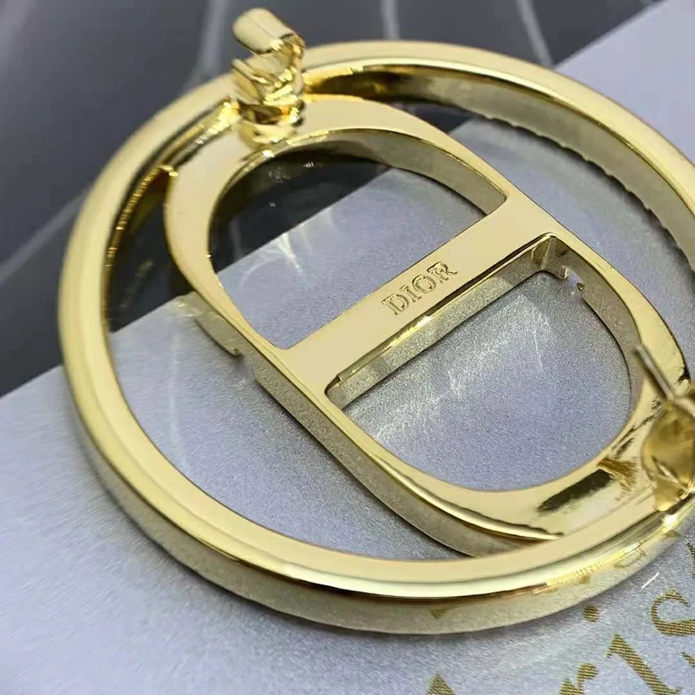 Dior 30 Montaigne Brooch Gold-Finish Metal and White Crystals for Women