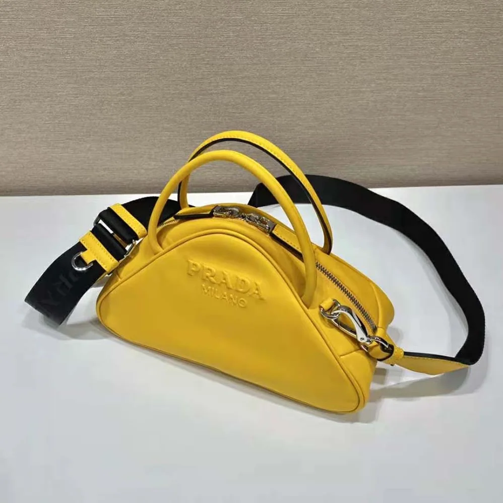 Prada Leather Prada Triangle Bag for Women in Yellow Prada Leather Prada Triangle Bag for Women in Yellow