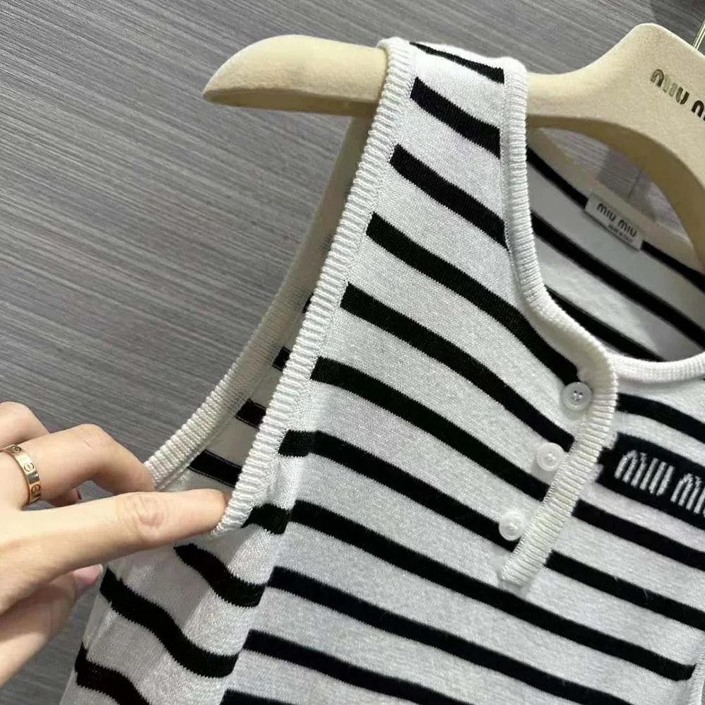 Miu Miu Cotton Mini-Dress with Knit Logo Patch for Women in White