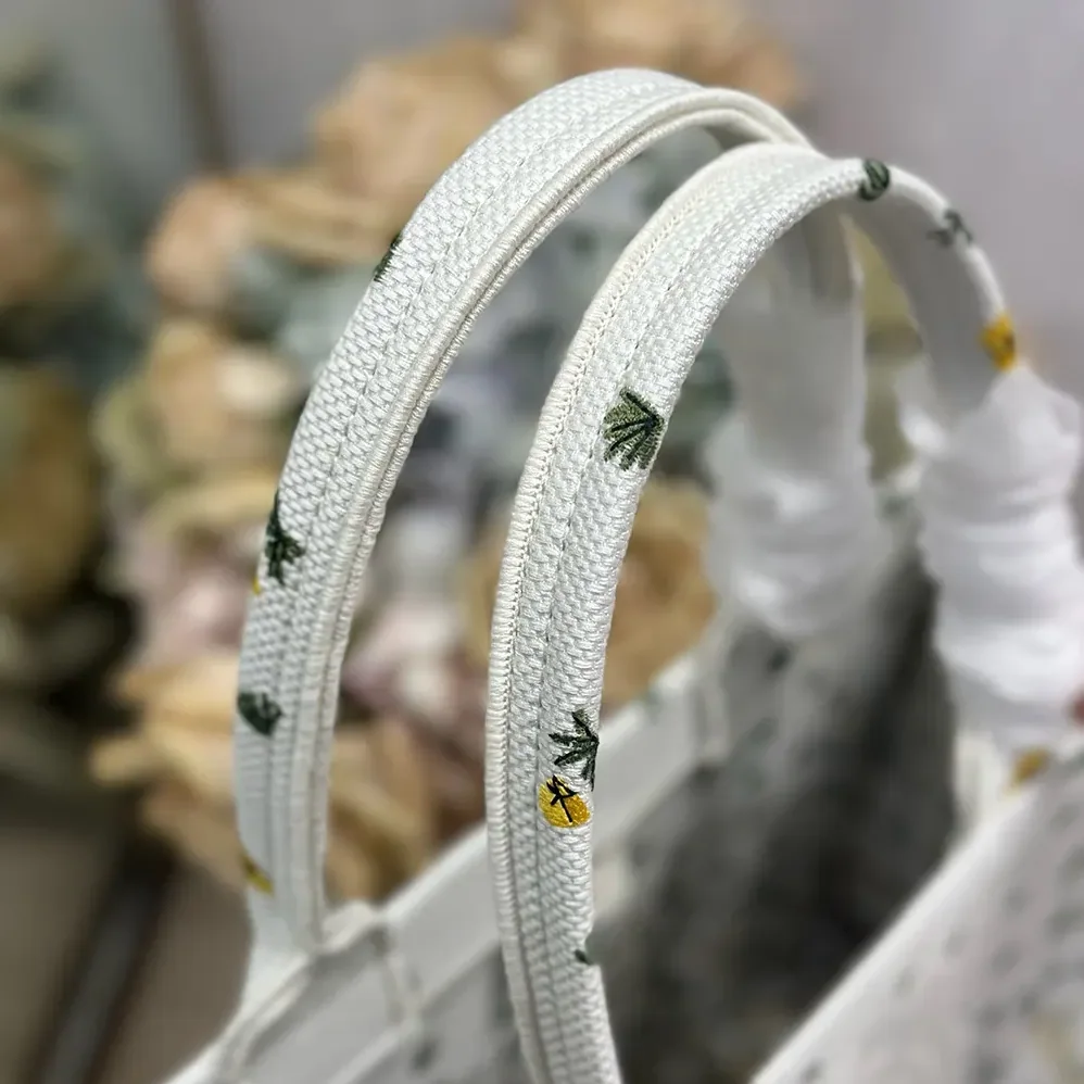 Dior Medium Dior Book Tote with Strap Buttercup Dior Embroidery and White Dior Médaillon for Women Dior Medium Dior Book Tote with Strap Buttercup Dior Embroidery and White Dior Médaillon for Women