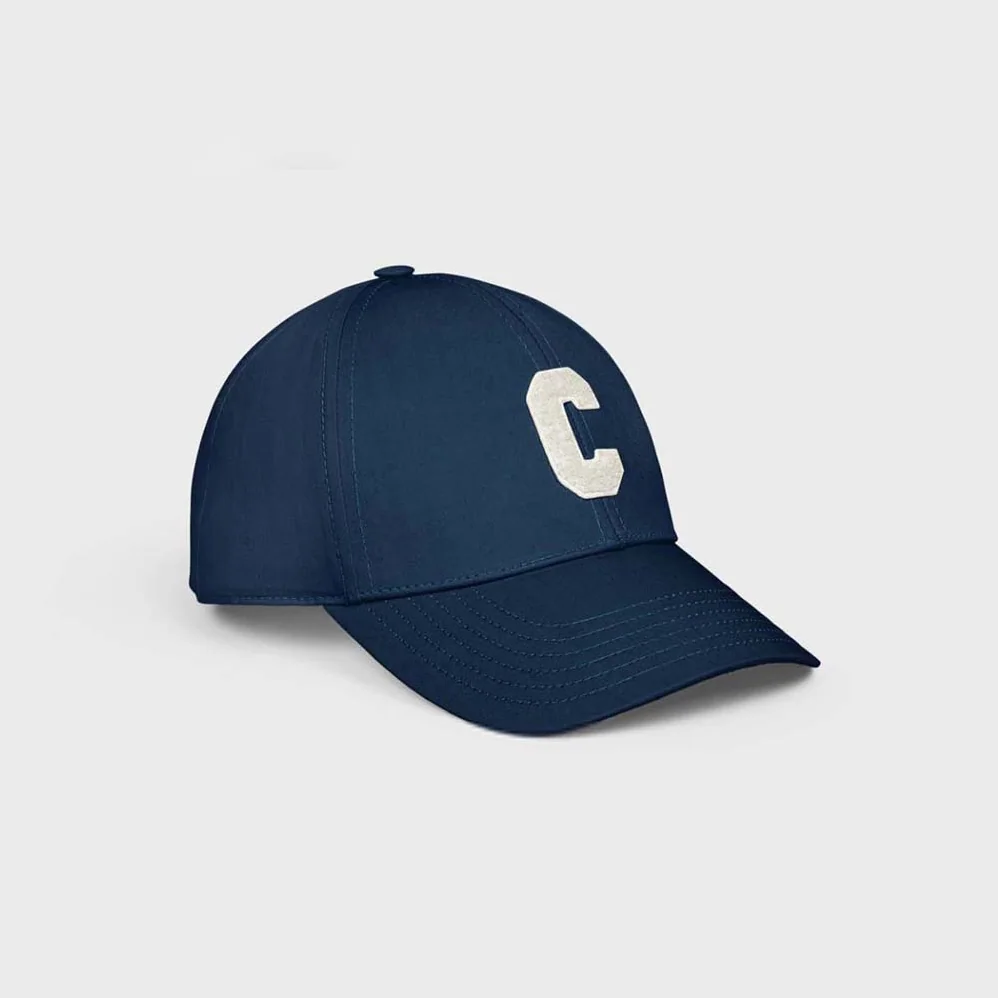 Celine Initial Baseball Cap in Cotton for Women in Navy