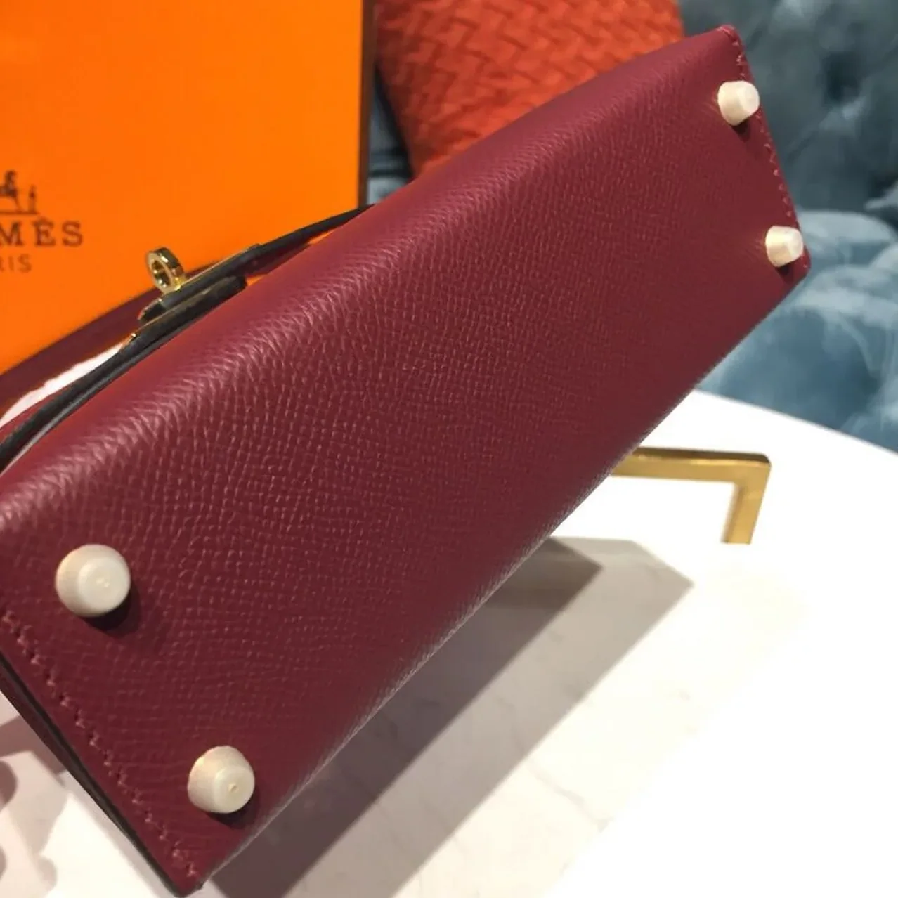 Hermes Mini Kelly Burgundy Gold Toned Hardware / Hermes Mini Kelly Burgundy Gold Toned Hardware /