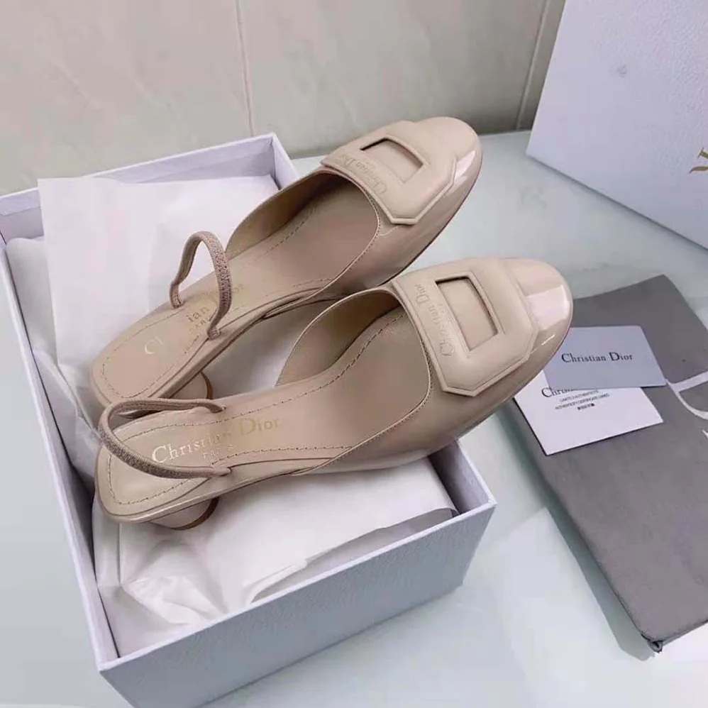 Dior Day Slingback Pump Nude Patent Calfskin for Women Dior Day Slingback Pump Nude Patent Calfskin for Women