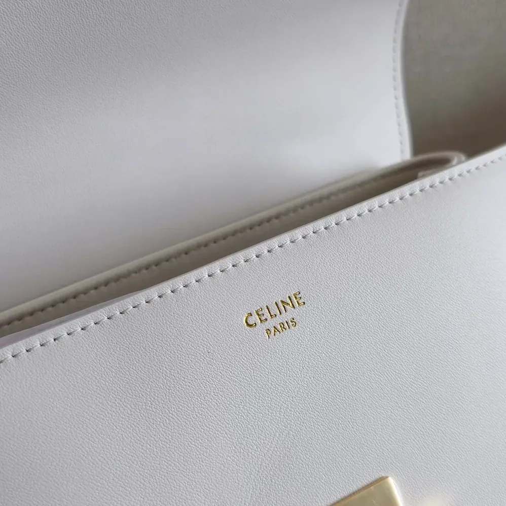 Celine Teen Nino Bag in Smooth Satinated Calfskin for Women in White