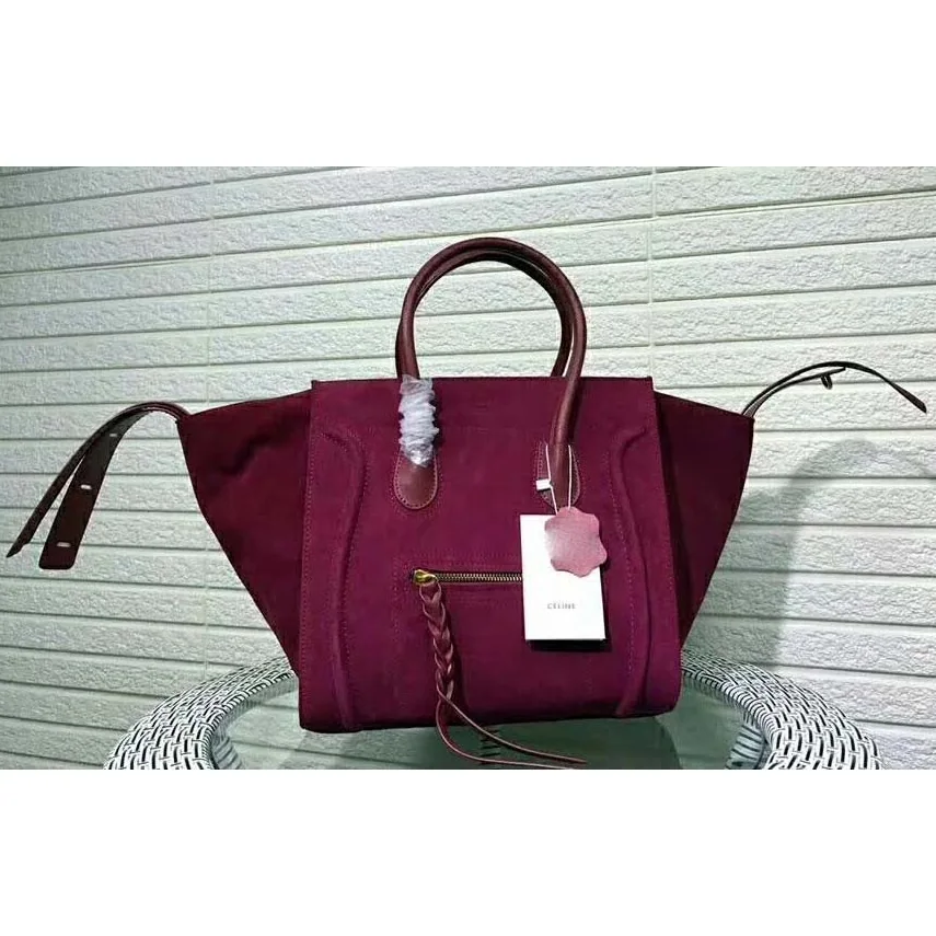 Celine Medium Luggage Phantom Bag in Baby Calfskin Leather in Maroon Celine Medium Luggage Phantom Bag in Baby Calfskin Leather in Maroon