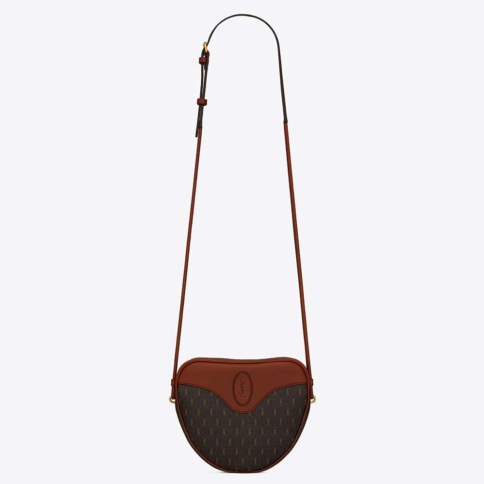 Saint Laurent YSL Le Monogramme Coeur Bag in Canvas and Smooth Leather for Women