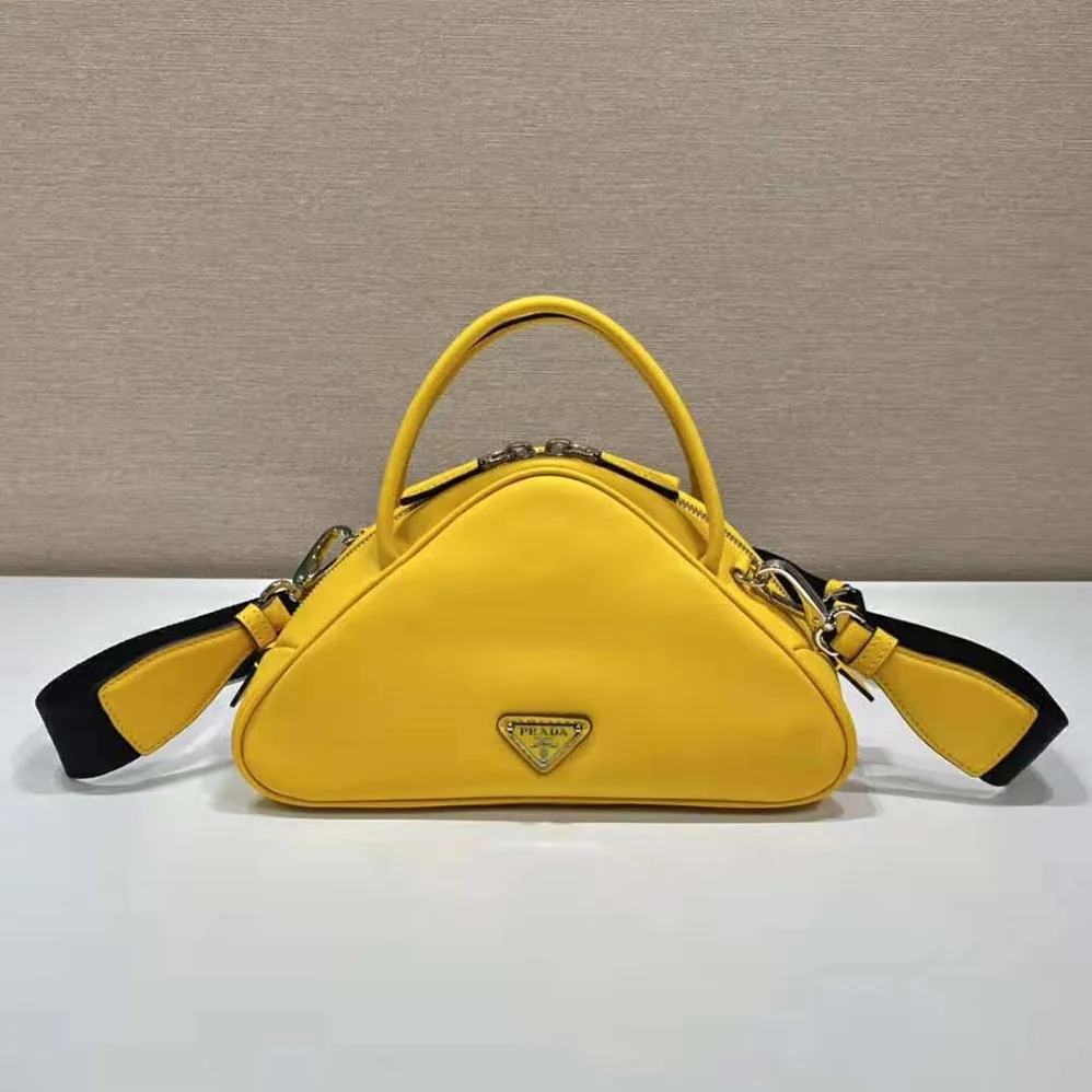 Prada Leather Prada Triangle Bag for Women in Yellow Prada Leather Prada Triangle Bag for Women in Yellow
