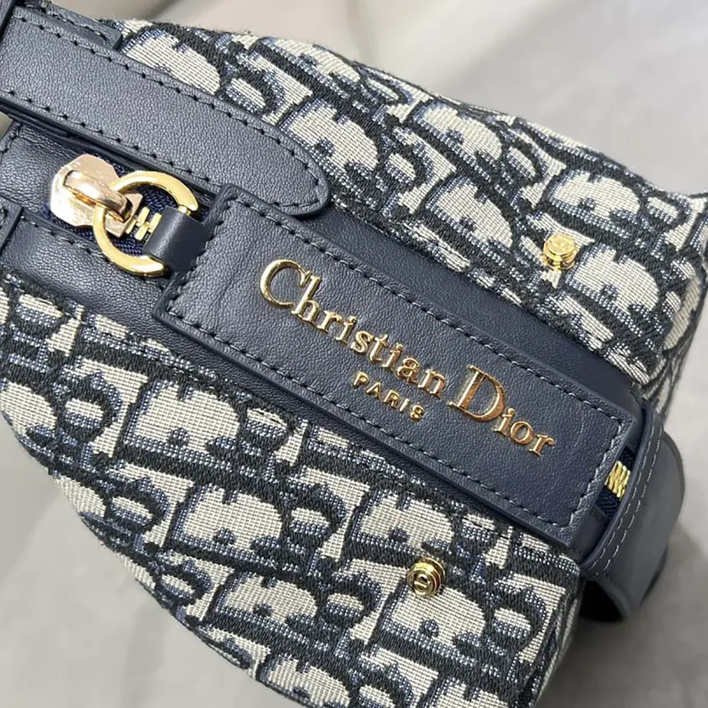 Dior Small D-Journey Bag Blue Dior Oblique Jacquard for Women